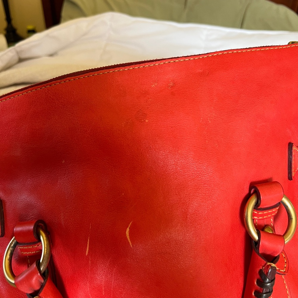 Dooney & Bourke Vibrant Red Florentine Leather Satchel - Picture 7 of 12